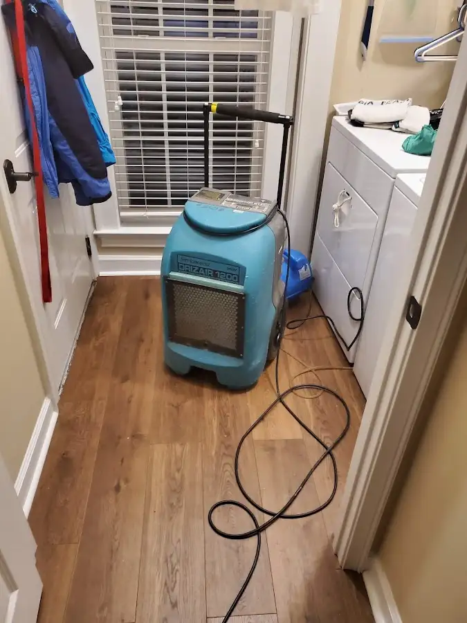 Commercial dehumidifier deployed for Flood Damage Cleanup in Stowe
